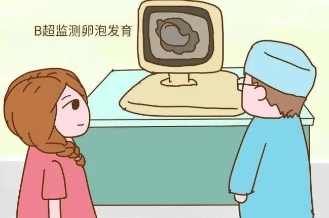 患者接受B超监测卵泡